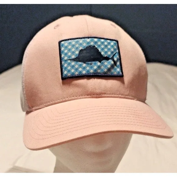 Columbia PFG Fishing Hat Cap Adjustable Snapback Pink Mesh Trucker Patch - Picture 3 of 10